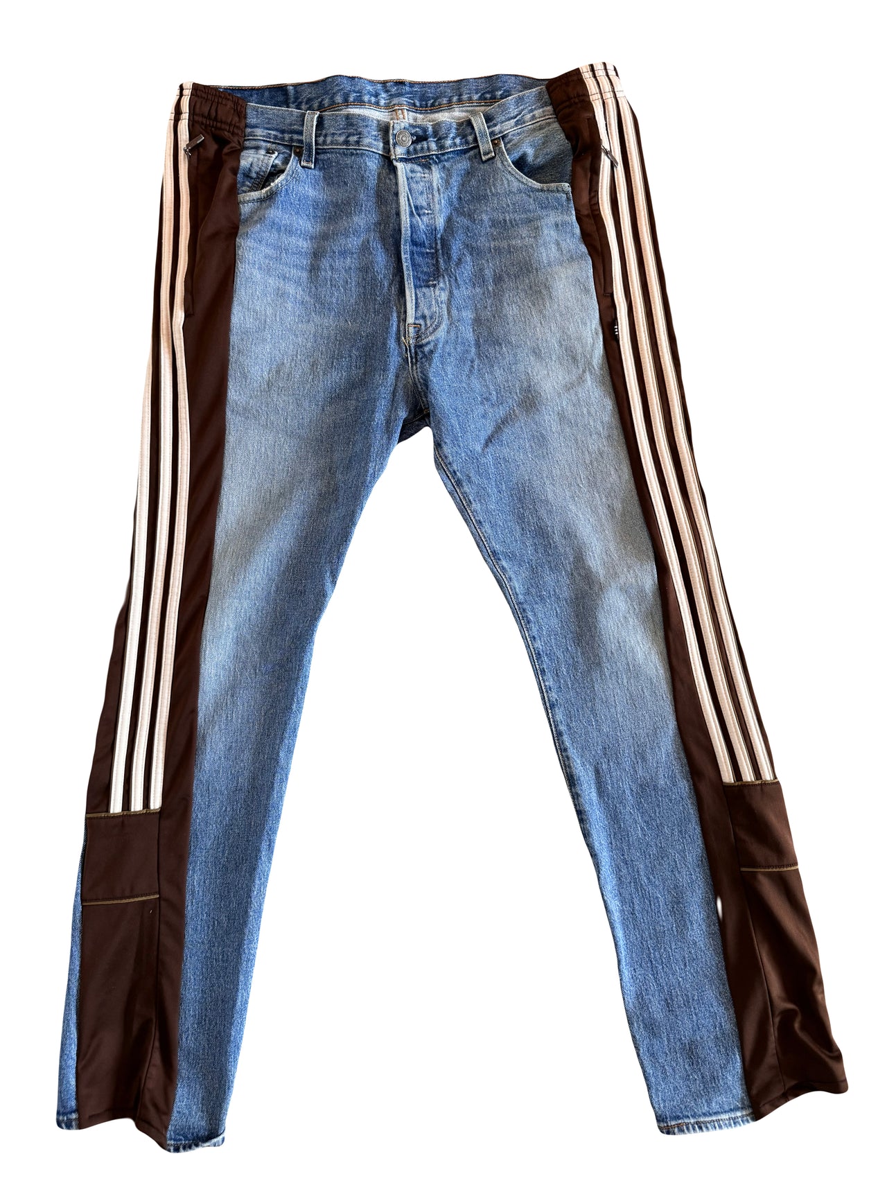 adidas jeans white/brown