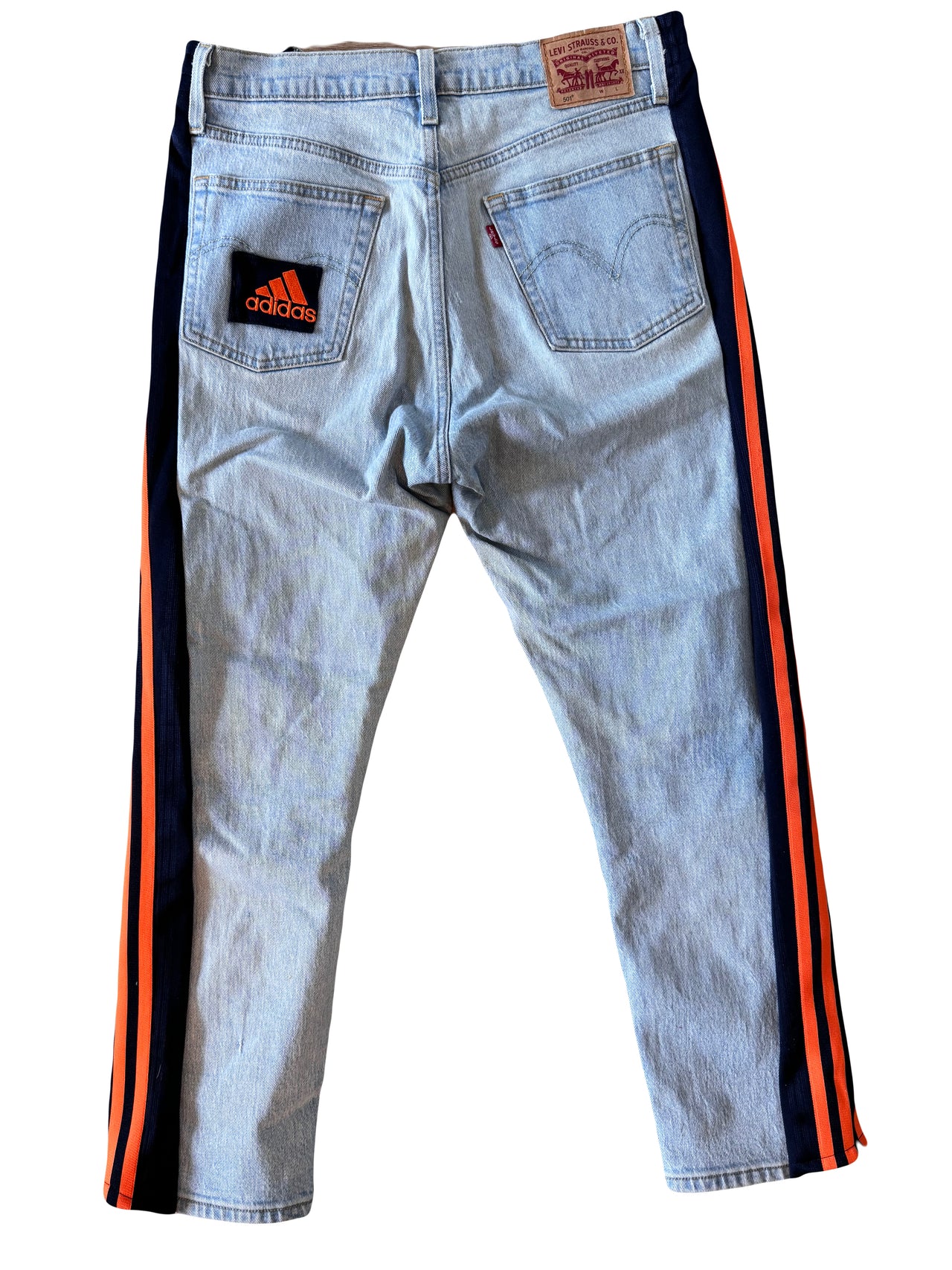 adidas jeans orange/blue